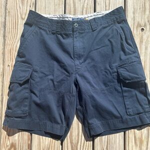 Polo Ralph Lauren Cargo Shorts Mens SIze 38 Blue Military Heavyweight Flat Front